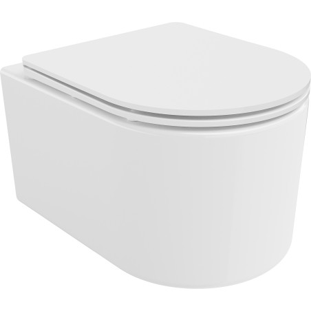 Mexen Sofia Rimless WC Bowl with Slim Soft-Close Seat, Duroplast, Glossy White - 30540300