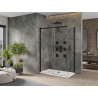 Mexen Omega sliding shower cabin 130 x 70 cm, transparent, black + Flat tray, white - 825-130-070-70-00-4010B