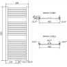 Mexen Hades Bathroom Radiator 1200 x 500 mm, 450 W, Gold - W104-1200-500-00-50