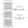 Mexen Mars bathroom radiator 1800 x 600 mm, 752 W, gold - W110-1800-600-00-50