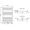 Mexen Mars bathroom radiator 900 x 600 mm, 340 W, gold - W110-0900-600-00-50