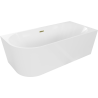 Mexen Mia free-standing corner right bathtub 140 x 75 cm, white, gold overflow - 52691407500P-50