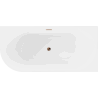 Mexen Mia freestanding corner bath right 140 x 75 cm, white, overflow rose gold - 52691407500P-60