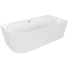 Mexen Mia freestanding corner right bathtub 140 x 75 cm, white, brushed nickel overflow - 52691407500P-97