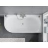 Mexen Mia freestanding corner right bathtub 140 x 75 cm, white, brushed nickel overflow - 52691407500P-97