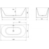 Mexen Mia freestanding corner bath right 140 x 75 cm, white, overflow rose gold - 52691407500P-60