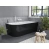 Mexen Mia freestanding corner right bathtub 140 x 75 cm, white/black, white overflow - 52691407575P-20