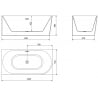 Mexen Mia freestanding corner bathtub left 140 x 75 cm, white, chrome overflow - 52691407500L-01