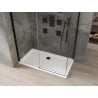 Mexen Omega extendable shower cubicle 140 x 80 cm, Transparent, Black + shower tray Flat, White - 825-140-080-70-00-4010B
