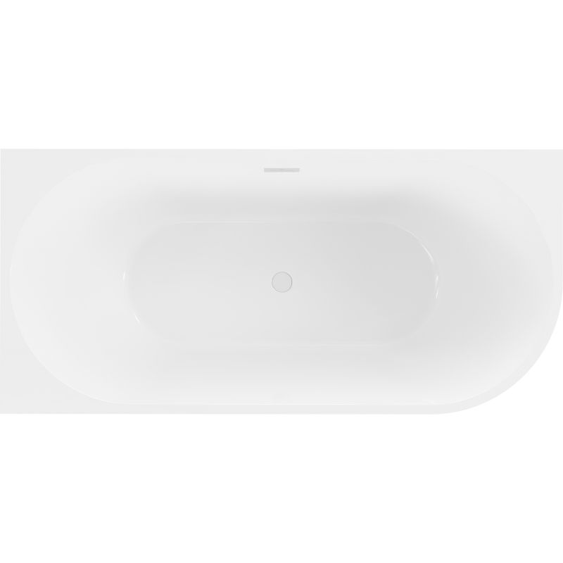 Mexen Mia freestanding corner bath left 140 x 75 cm, white, white overflow - 52691407500L-20