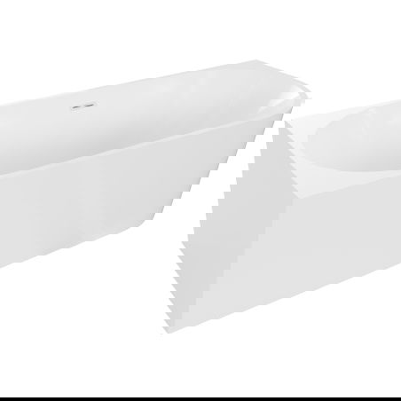 Mexen Mia free-standing corner bath left 140 x 75 cm, white, white overflow - 52691407500L-20