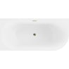 Mexen Mia freestanding corner left bathtub 140 x 75 cm, white, gold overflow - 52691407500L-50