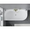 Mexen Mia freestanding corner left bathtub 140 x 75 cm, white, gold overflow - 52691407500L-50