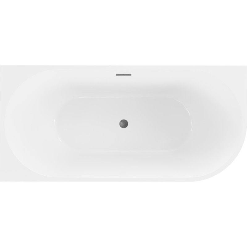 Mexen Mia freestanding corner bathtub left 140 x 75 cm, white/black, brushed gun gray overflow - 52691407575L-66