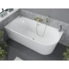Mexen Mia freestanding corner bathtub left 160 x 80 cm, white, golden overflow - 52691608000L-50