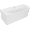 Mexen Mia freestanding corner left bathtub 160 x 80 cm, white, brushed gold overflow - 52691608000L-55