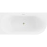 Mexen Mia freestanding corner left bathtub 160 x 80 cm, white, brushed gold overflow - 52691608000L-55