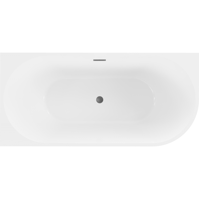 Mexen Mia freestanding corner bath left 160 x 80 cm, white, gun metal overflow - 52691608000L-95