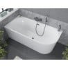 Mexen Mia freestanding corner bath left 160 x 80 cm, white, gun metal overflow - 52691608000L-95