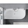 Mexen Mia freestanding corner left bathtub 160 x 80 cm, white, brushed nickel overflow - 52691608000L-97