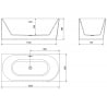 Mexen Mia freestanding corner left bathtub 160 x 80 cm, white, brushed gold overflow - 52691608000L-55