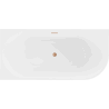 Mexen Mia freestanding corner left bathtub 160 x 80 cm, white/black, brushed copper overflow - 52691608075L-65