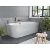Mexen Mia free-standing corner right bathtub 160 x 80 cm, white, overflow rose gold - 52691608000P-60
