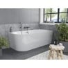 Mexen Mia freestanding corner bathtub right 160 x 80 cm, white, brushed gun gray overflow - 52691608000P-66
