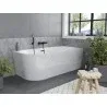 Mexen Mia freestanding right corner bath 160 x 80 cm, white, black overflow - 52691608000P-70