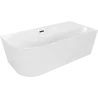 Mexen Mia freestanding right corner bath 160 x 80 cm, white, black overflow - 52691608000P-70
