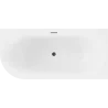 Mexen Mia freestanding right corner bath 160 x 80 cm, white, black overflow - 52691608000P-70