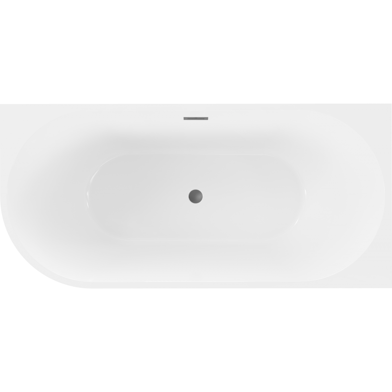 Mexen Mia freestanding corner bath right 160 x 80 cm, white, gun metal overflow - 52691608000P-95