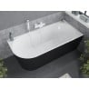 Mexen Mia freestanding corner bathtub right 160 x 80 cm, white/black, white overflow - 52691608075P-20
