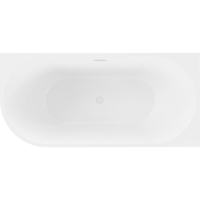 Mexen Mia Freestanding Corner Right Bathtub 160 x 80 cm, White/Black, White Overflow - 52691608075P-20