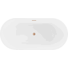 Mexen Luna freestanding bath 140 x 75 cm, white, brushed copper overflow - 52031407500-65
