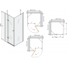 Mexen Roma hinged shower cubicle 80 x 100 cm, Transparent, Chrome + shower tray Flat, Black - 854-080-100-01-00-4070