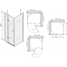 Mexen Roma pivot shower cabin 80 x 100 cm, transparent, chrome + Flat black shower tray - 854-080-100-01-00-4070