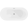 Mexen Luna freestanding bathtub 140 x 75 cm, white/black, gun gray brushed overflow - 52031407575-66