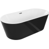 Mexen Luna freestanding bathtub 140 x 75 cm, white/black, overflow gun metal - 52031407575-95