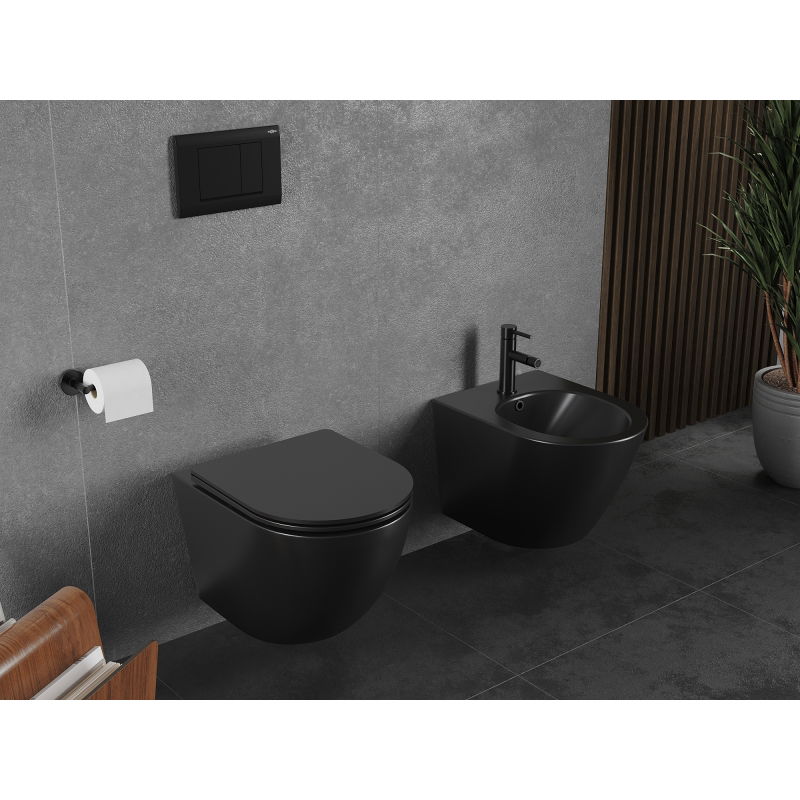 Mexen Lena rimless Tornado toilet bowl, black matte - 3322XX85T