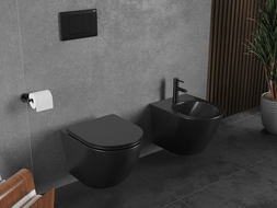 Mexen Lena Rimless Tornado Toilet Bowl, Matte Black - 3322XX85T