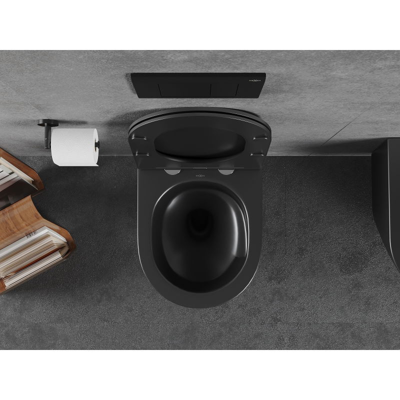Mexen Lena rimless Tornado toilet bowl, black matte - 3322XX85T