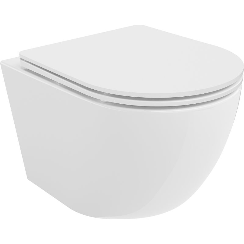 Mexen Lena Rimless Tornado toilet with soft-close slim seat, duropalst, white gloss - 30220300T
