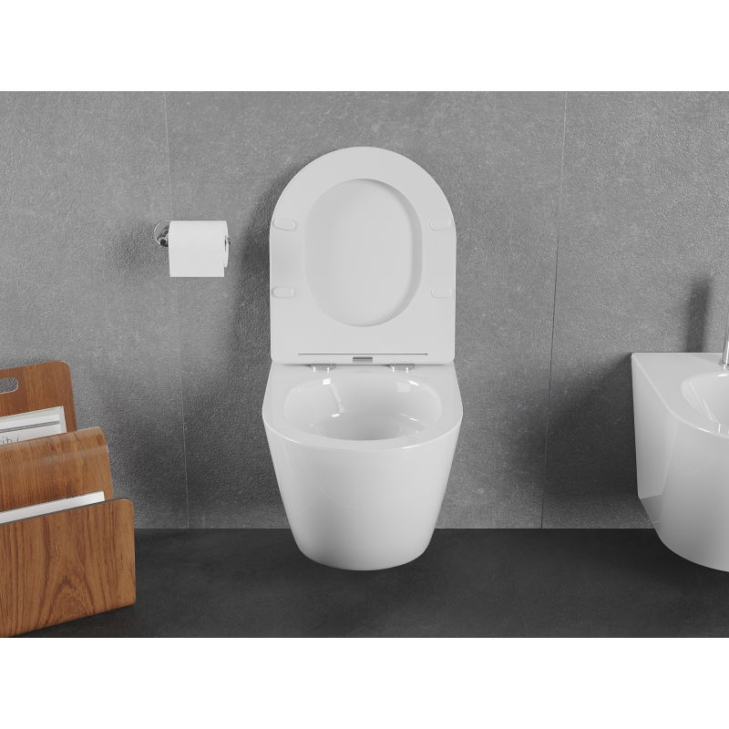 Mexen Lena Rimless Tornado WC bowl with slow-closing slim seat, duroplast, white gloss - 30220300T