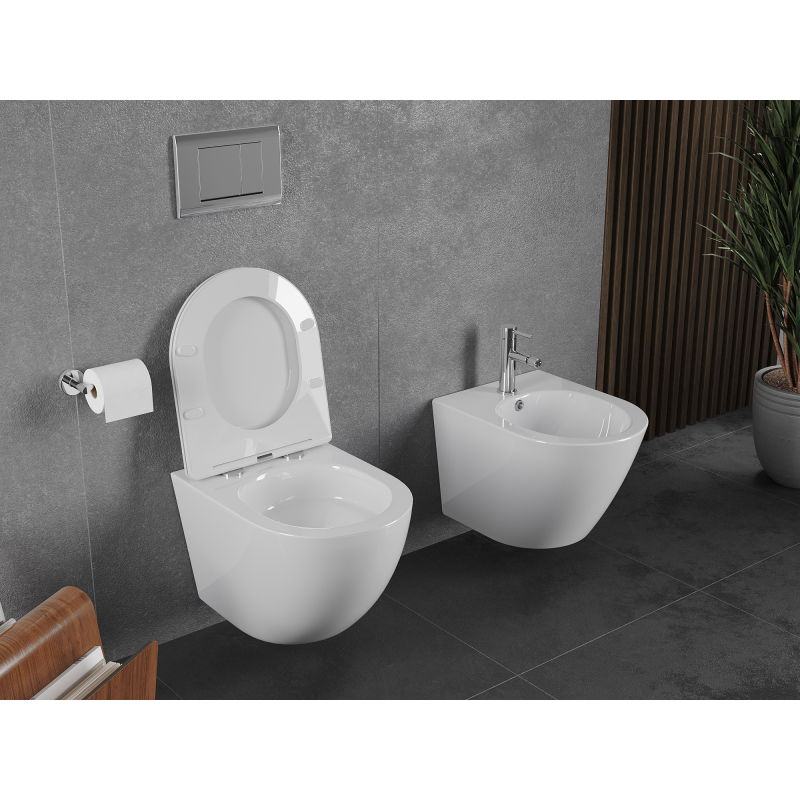 Mexen Lena Rimless Tornado WC bowl with slow-closing slim seat, duroplast, white gloss - 30220300T