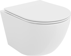 Mexen Lena Rimless Tornado WC Bowl with Slim Soft-Close Seat, Duroplast, Glossy White - 30220400T