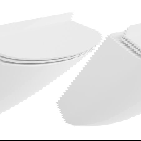 Mexen Lena Rimless Toilet Bowl Tornado with Soft-close Slim Seat, Duroplast, Glossy White - 30224000T