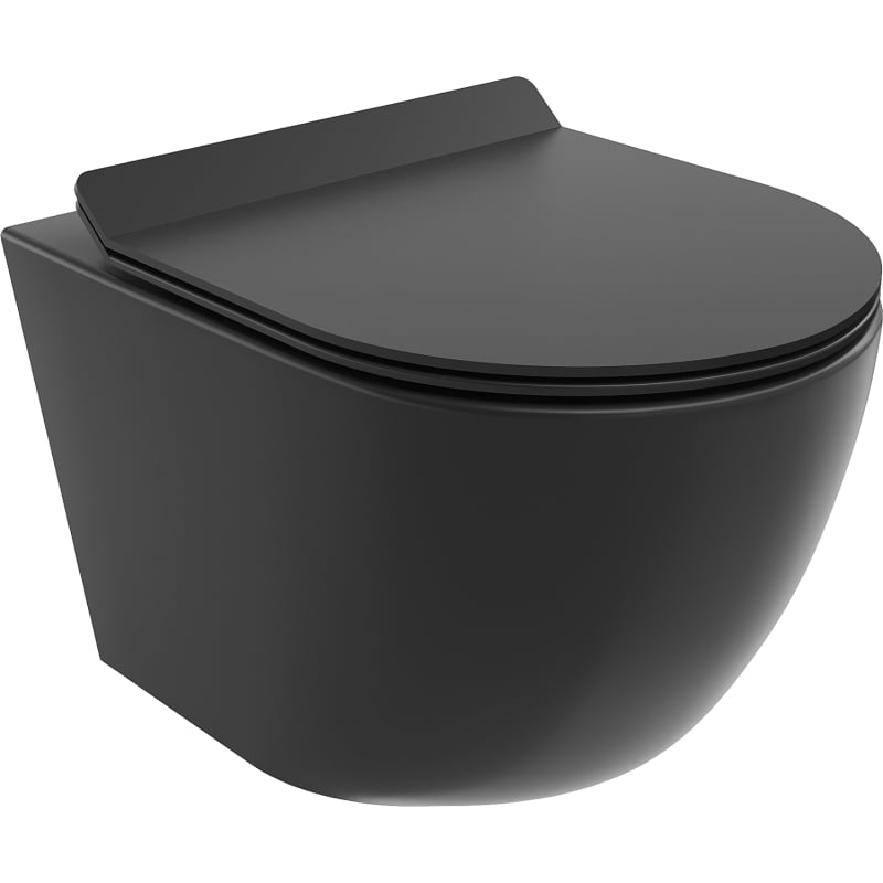 Mexen Lena rimless WC bowl Tornado with soft-close slim seat, duroplast, matte black - 30220185T