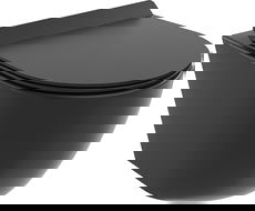 Mexen Lena Rimless Tornado Toilet Bowl with Slim Soft-Close Seat, Duroplast, Matte Black - 30220185T