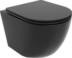 Mexen Lena WC Bowl Rimless Tornado with Soft-Close Slim Seat, Duroplast, Matte Black - 30221085T